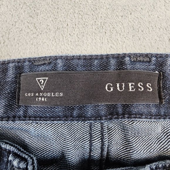 Guess Jeans Men's 28x28.5 Blue Whiskered Slim Straight Denim Casual Tag 28x30‎ - Picture 11 of 14